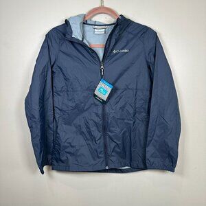Columbia Switchback II Rain Jacket Zip Navy Blue Waterproof Youth Large NWT